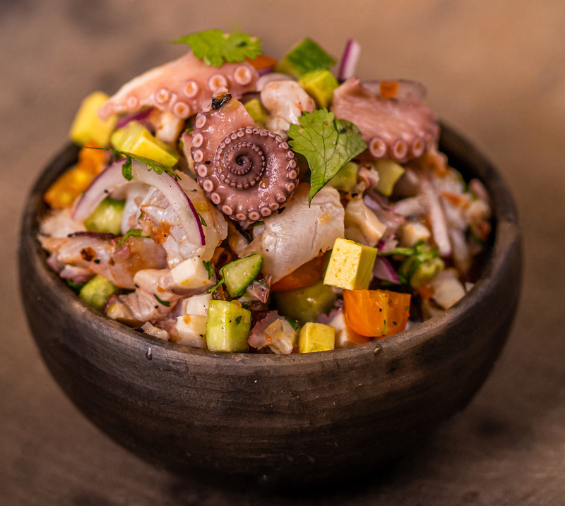 Aguachile de pulpo. El mejor platillo para acompañar.